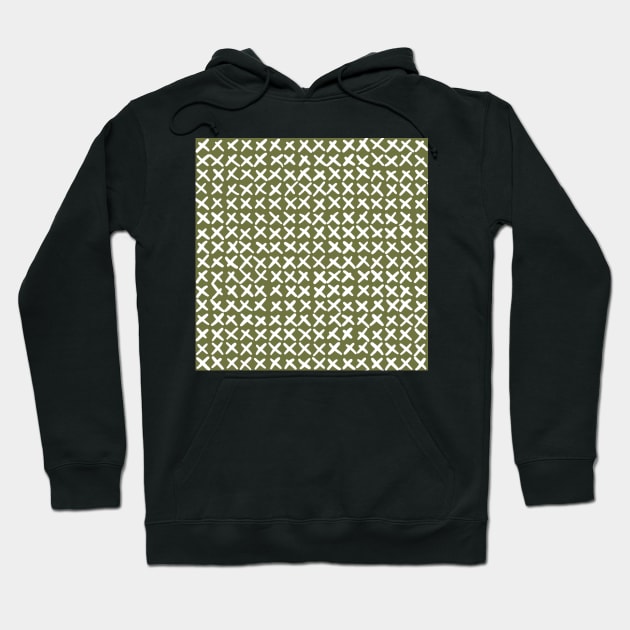 Lines and obliques Joining together in geometric imperfection to create a faux Crosstitch pattern Hoodie by FrancesPoff